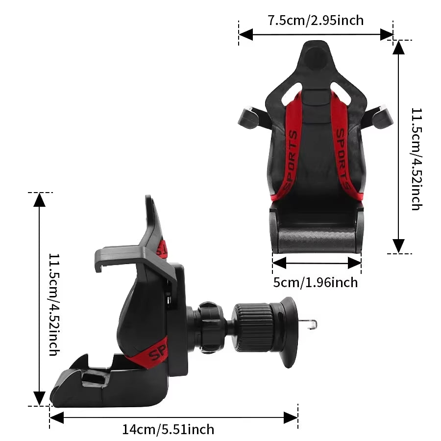 2025 Universal Car Phone Holder Creative Automotive Products Racing Seats Phone Holder Hot Selling Fixed Holder